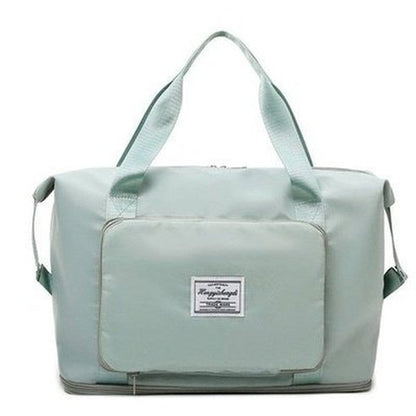 Foldable Shoulder Bag Backpacks Green Canvas Large Foldable Travel Crossbody Bag – Dondepiso