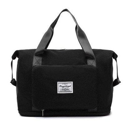 Foldable Shoulder Bag Backpacks Black Canvas Large Foldable Travel Crossbody Bag – Dondepiso