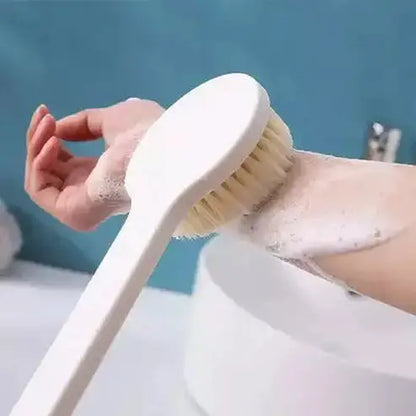 Rubbing Back Brush Bath Brushes Pearl White Long Handled Soft Hair Back Bath Brush – Dondepiso