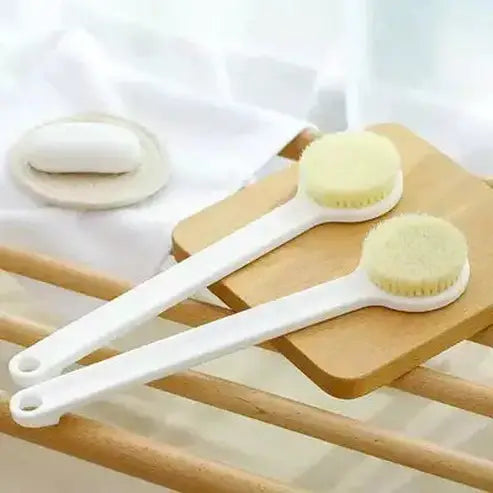 Rubbing Back Brush Bath Brushes Pearl White Long Handled Soft Hair Back Bath Brush – Dondepiso
