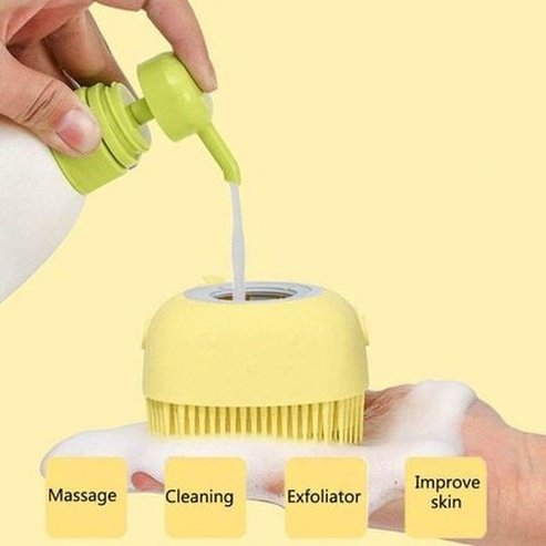 Silicone Bath Brush Bath Brushes Silicone shower brush with tank for liquid soap – Dondepiso