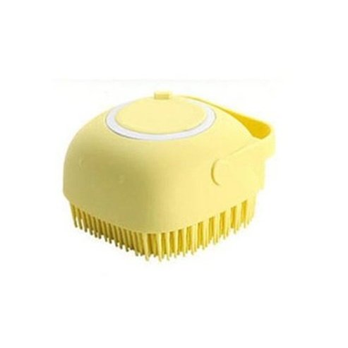 Silicone Bath Brush Bath Brushes yellow Silicone shower brush with tank for liquid soap – Dondepiso
