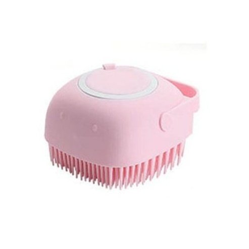 Silicone Bath Brush Bath Brushes Pink Silicone shower brush with tank for liquid soap – Dondepiso