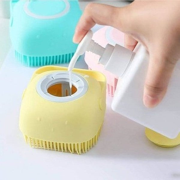 Silicone Bath Brush Bath Brushes Silicone shower brush with tank for liquid soap – Dondepiso