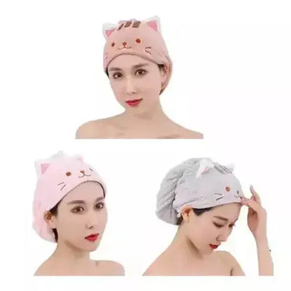 Cartoon Hair Towel Bath Towels & Washcloths Coral velvet cartoon hair towel quick dry women – Dondepiso