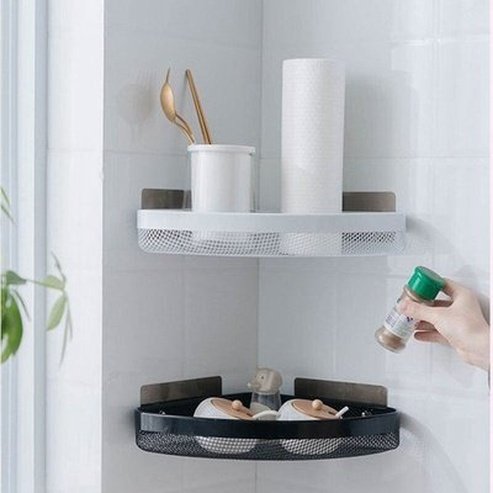 Bathroom Corner Rack Bathroom Accessory Mounts Punch-Free Bath Shampoo Corner Rack – Dondepiso