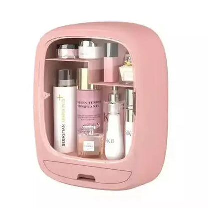 Makeup Organizer Box Bathroom Accessory Mounts Pink Sturdy Wall Hanging Makeup Organizer Box Drawer – Dondepiso