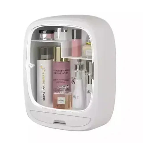 Makeup Organizer Box Bathroom Accessory Mounts White Sturdy Wall Hanging Makeup Organizer Box Drawer – Dondepiso