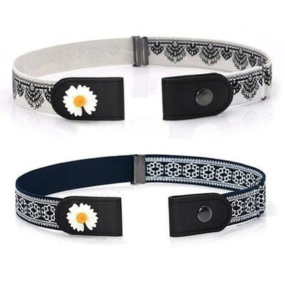 Elastic Flower Belt Belts Elastic Flower Belt Without Buckle Women Jeans – Dondepiso