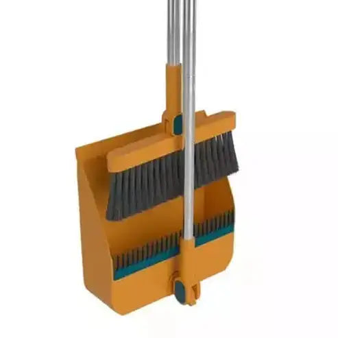 Magnetic telescopic floor broom dustpan