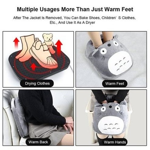 Cartoon Foot Warmer Massage Cushions Grey Cartoon Electric Heating Foot Warmer · Dondepiso