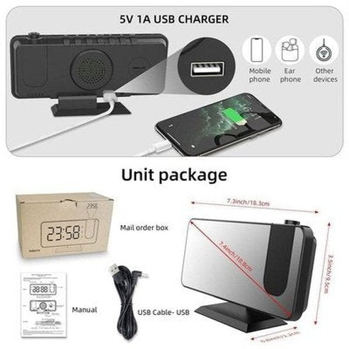 LED Projection Clock Clocks LED Digital Projection Alarm Clock - Dondepiso