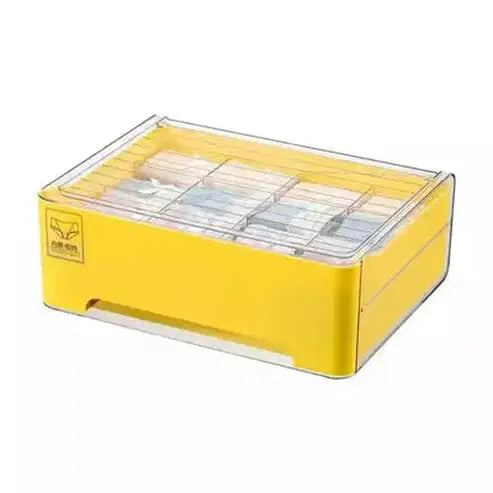Underwear Storage Box Clothing & Closet Storage 16 Grid - Yellow Sturdy Underwear Storage Box with Lid – Dondepiso