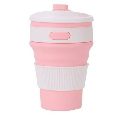 Collapsible Coffee Cups Coffee & Tea Cups Pink Silicone Food Grade Collapsible Coffee Cups – Dondepiso