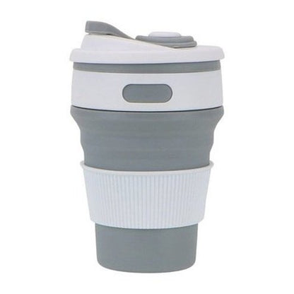 Collapsible Coffee Cups Coffee & Tea Cups Grey Silicone Food Grade Collapsible Coffee Cups – Dondepiso