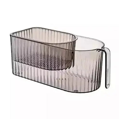 Food Drainer Basket Colanders & Strainers Black Clear Expandable Food Drainer Basket – Dondepiso 