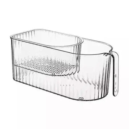 Food Drainer Basket Colanders & Strainers White Clear Expandable Food Drainer Basket – Dondepiso 