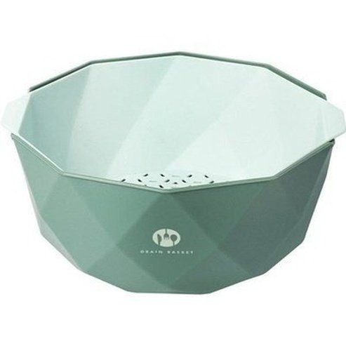 Double Layer Drain Basket Colanders & Strainers Small green Double Layer Kitchen Sink Drain Basket - Dondepiso