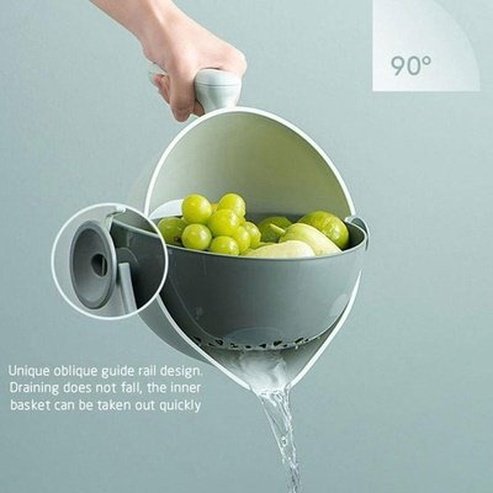 Double Layer Rotating Drainer Colanders & Strainers Double Layer Rotating Drainer Wash Basket – Dondepiso