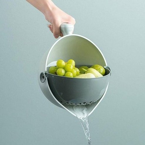 Double Layer Rotating Drainer Colanders & Strainers Double Layer Rotating Drainer Wash Basket – Dondepiso
