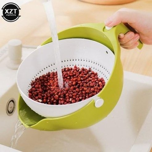 Fruit drain basket Colanders & Strainers Double Layer Vegetable Strainer Bowl for Sink – Dondepiso