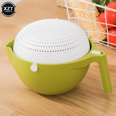 Fruit drain basket Colanders & Strainers Double Layer Vegetable Strainer Bowl for Sink – Dondepiso