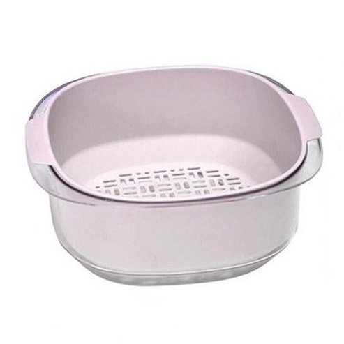 Stackable Draining Bowl Colanders & Strainers Pink Large Capacity Stackable Drain Bowl – Dondepiso
