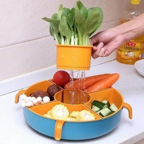 Fruit Drain Basket Colanders & Strainers Multi tier rotating vegetable strainer basket · Dondepiso