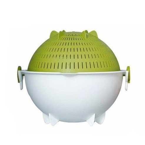 Spin food drainer Colanders & Strainers Green Spin double-layer lastic food drainer for sink – Dondepiso