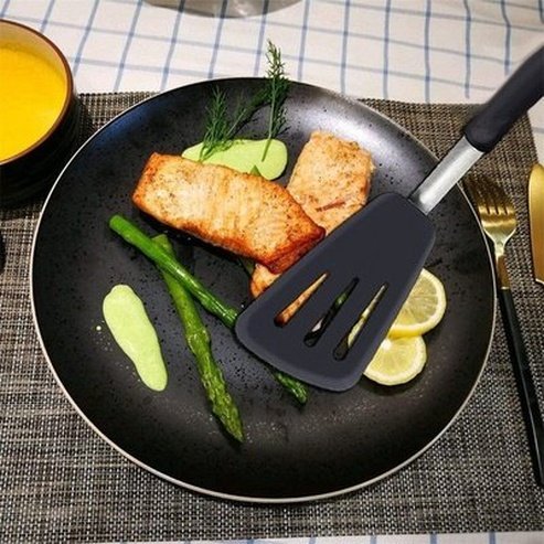 Set Frying Spatulas Cookware Sets Black 4 Pieces Set Fry Spatulas Strainer Hand · Dondepiso