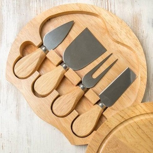Cheese Knives Set Cookware Sets Silver Cheese Knives Set of 4 Wood Handle · Dondepiso