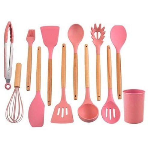 Silicone Cooking Tools Set Cookware Sets Pink Silicone Cookware Set With Storage Box · Dondepiso