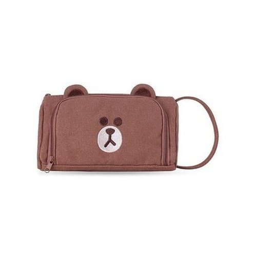 LINE FRIENDS Makeup Bag Cosmetic & Toiletry Bags brown LINE FRIENDS Brown Sally Makeup Storage Bag – Dondepiso
