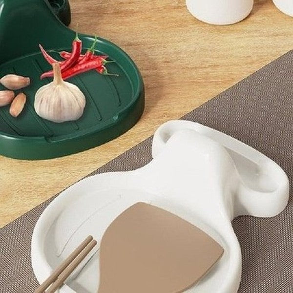 Pot Cover Frame Sitting Kitchen Countertop with Water Tray Home Pot Cover Chopping Board Sink Pot Spatula Spoon Shelf.