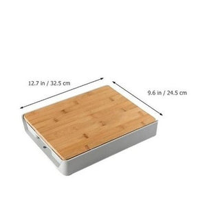 Cutting Board With Drawer Cutting Boards Grey Cutting Board With Multifunction Pull-Out Drawer - Dondepiso
