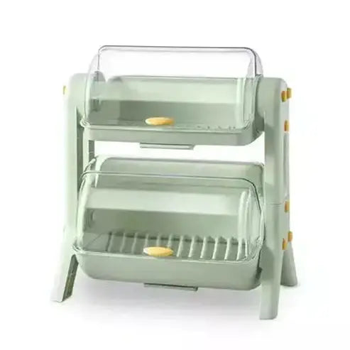 Dishes Storage Box Dish Racks & Drain Boards Green Dishes Storage Box with Transparent Lid · Dondepiso