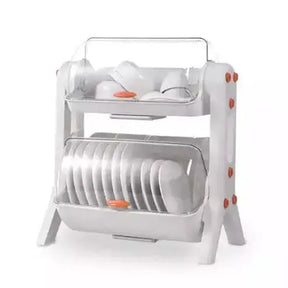Dishes Storage Box Dish Racks & Drain Boards White Dishes Storage Box with Transparent Lid · Dondepiso