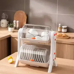 Dishes Storage Box Dish Racks & Drain Boards Dishes Storage Box with Transparent Lid · Dondepiso