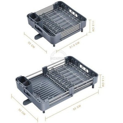 Kitchenware Sink Drainer Dish Racks & Drain Boards Grey Double Layer Finish Cookware Sink Storage Drainer – Dondepiso