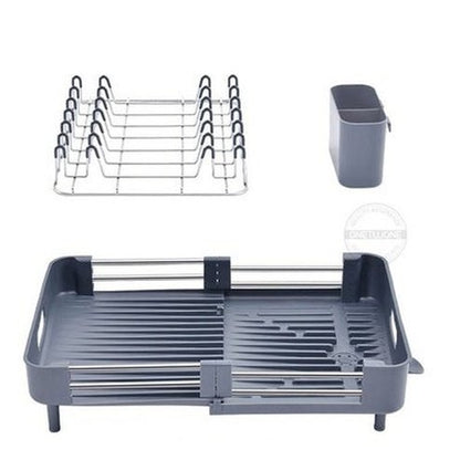 Kitchenware Sink Drainer Dish Racks & Drain Boards Grey Double Layer Finish Cookware Sink Storage Drainer – Dondepiso