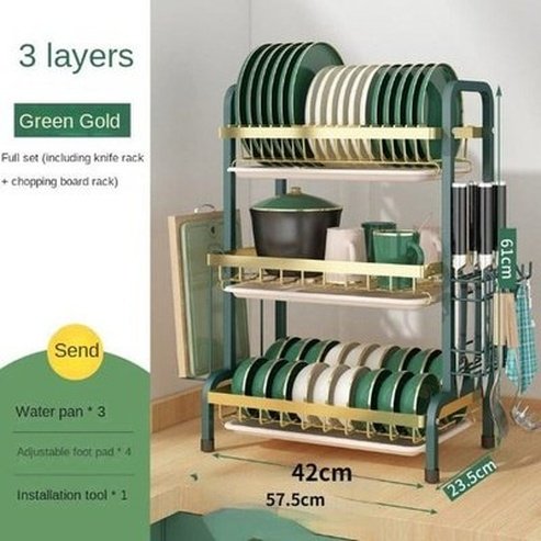 Over Sink Dish Rack Dish Racks & Drain Boards Black Golden Metal Over Sink Dish Drain Rack · Dondepiso