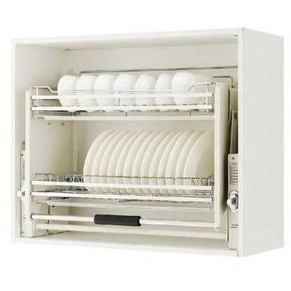 Sink Dish Rack Dish Racks & Drain Boards Ivory Kitchen Cabinet Accessories Lift Down Basket Shelf · Dondepiso