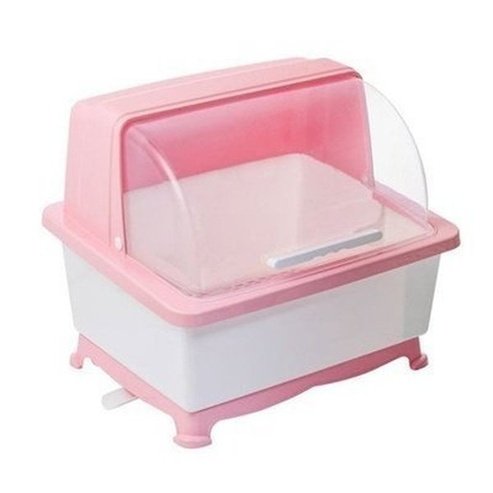 Dish Storage Box Dish Racks & Drain Boards macaron pink Kitchenware Storage Dish Organizer Box With Lid - Dondepiso