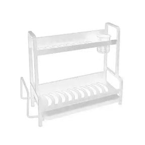 Metal Dish Drying Rack Dish Racks & Drain Boards White Metal Double Layer Dish Drainer for Kitchen · Dondepiso