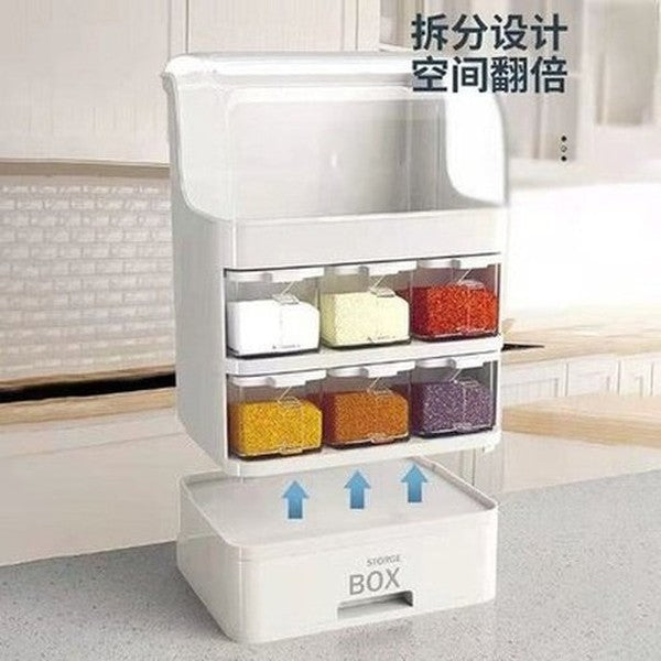 Multifunctional Dish Rack Spice Box Organizer