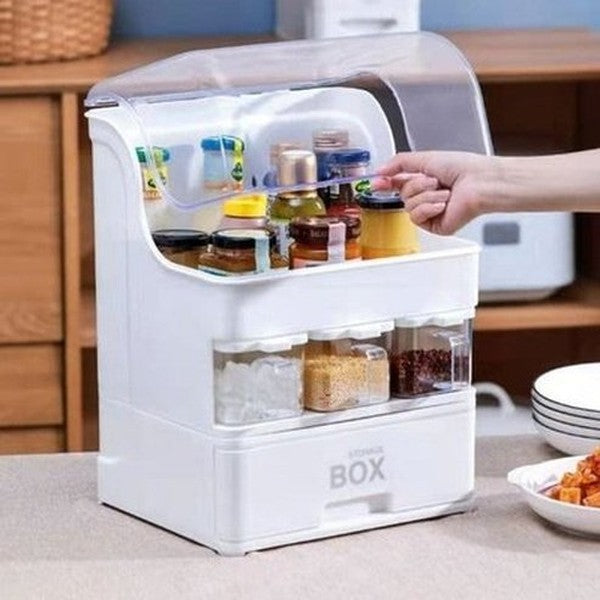 Multifunctional Dish Rack Spice Box Organizer