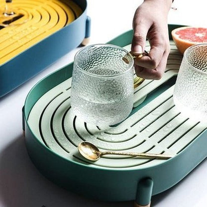Tea Drain Tray Dish Racks & Drain Boards Oval Tea Drain Tray Cup Storage Rack – Dondepiso