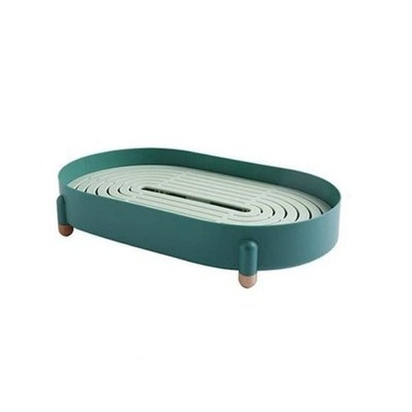 Tea Drain Tray Dish Racks & Drain Boards Green Oval Tea Drain Tray Cup Storage Rack – Dondepiso