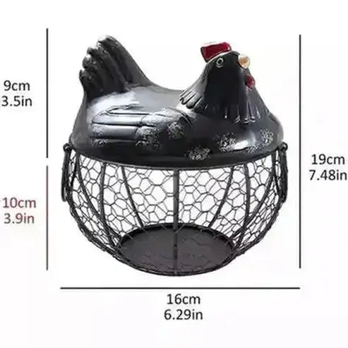 Hen Egg Basket Food Storage Containers Chicken-shaped metal mesh egg basket · Dondepiso