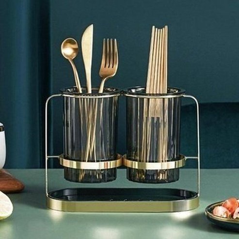 Cutlery Storage Rack Kitchen Utensil Holders & Racks Cutlery Drainer Box Countertop Storage Shelf · Dondepiso
